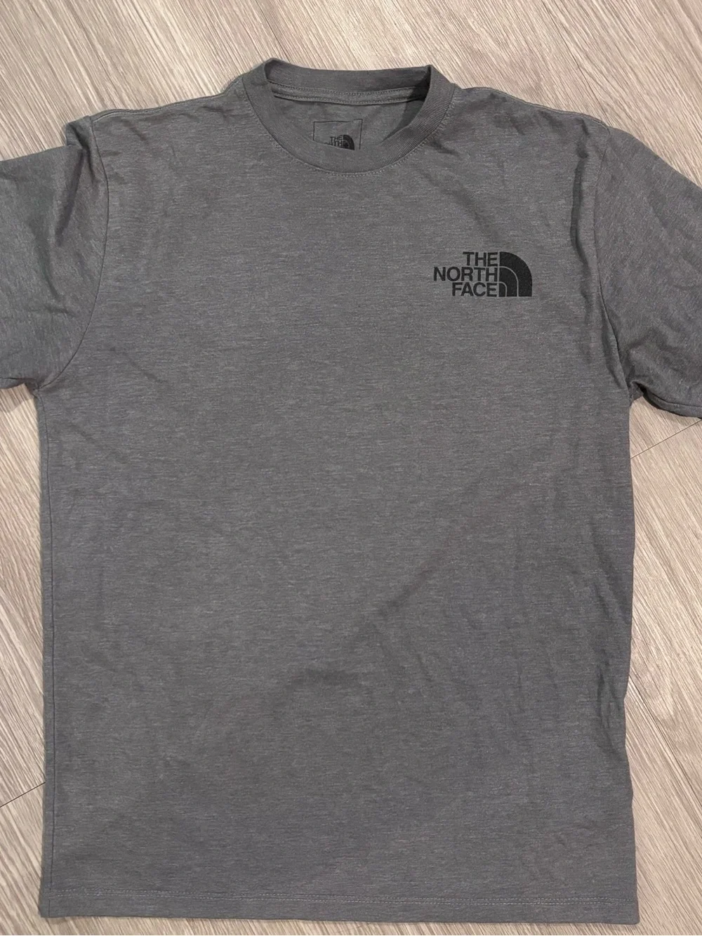 The North Face Men's Short Sleeve Logo Tee - Charcoal Gray with Black Logo